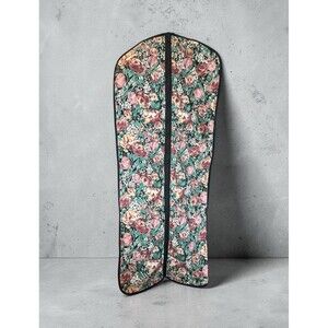 Vintage Floral Garment Bag Taiwan 48x19.5 Zippered Dress Clothes Travel Storage